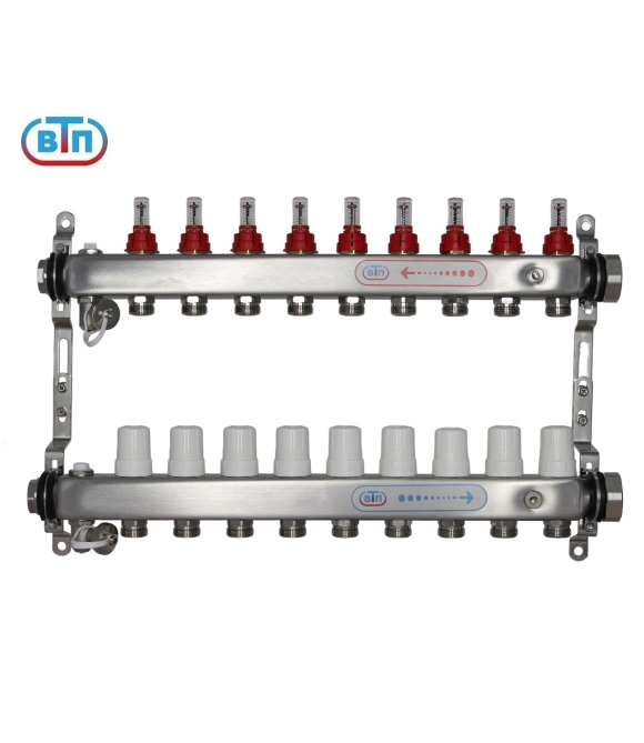 Коллекторная группа 9 контуров гайки справа А40.Ртн.09.ВР/НГ.ОТ ВТП