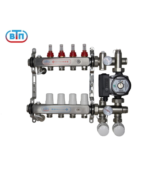 ВТП КОМБО.Л 4 контура, комплект коллекторов теплого пола