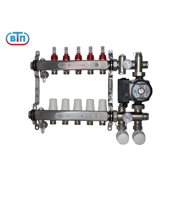 ВТП КОМБО.Л 5 контуров, комплект коллекторов теплого пола