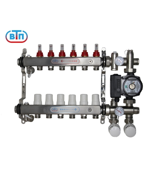ВТП КОМБО.Л 6 контуров, комплект коллекторов теплого пола