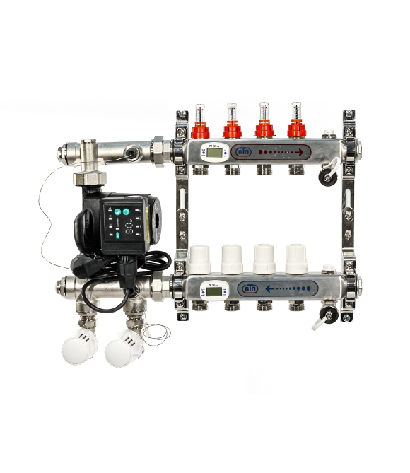 ВТП ТЕРМО-A 4 контура, нижнее подключение, комплект коллекторов теплого пола