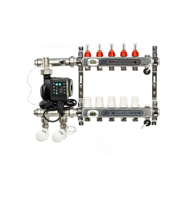 ВТП ТЕРМО-A 5 контуров, нижнее подключение, комплект коллекторов теплого пола