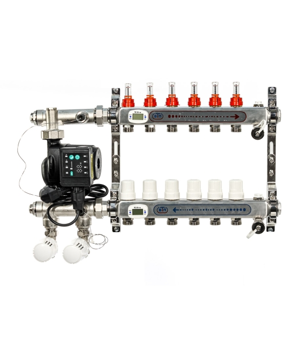 ВТП ТЕРМО-A 6 контура, нижнее подключение, комплект коллекторов теплого пола