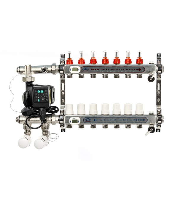 ВТП ТЕРМО-A 7 контура, нижнее подключение, комплект коллекторов теплого пола